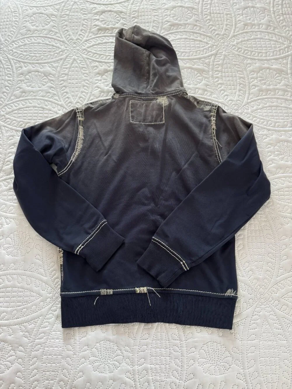 Vintage True Religion Whipstitch Big T Hoodie Switchblade Retail $419 MEDIUM